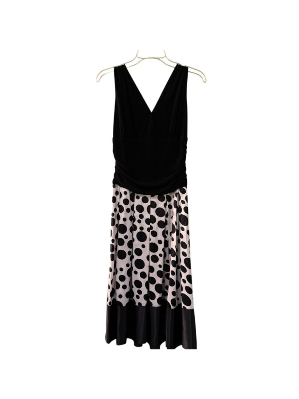 Polka Dot Dress Women's 12 Black & White Sleeveless Jessica Howard Evenings - Picture 4 of 16